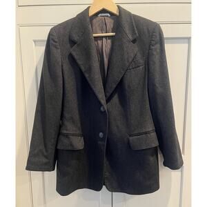 Accento Marzotto Italy Grey Wool Cashmere Jacket Women Size 6 US Preppy